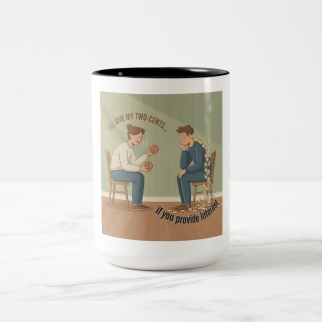 Caneca De Café Em Dois Tons Meus Dois Centavos (Centro)