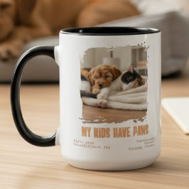 Caneca De Café Em Dois Tons Meus Filhos Têm Patas Foto Resgate de Parentes de