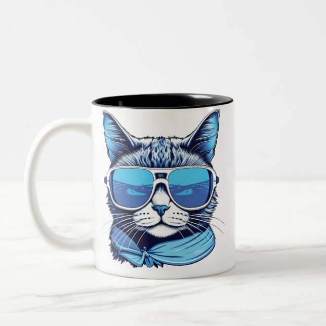 Caneca De Café Em Dois Tons mew inverno vibes felinos felinos vibe vibes badej (Esquerda)