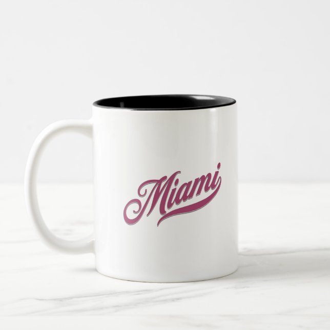 Caneca De Café Em Dois Tons Miami Florida (Esquerda)