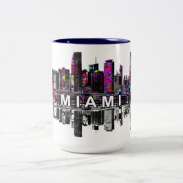 Caneca De Café Em Dois Tons Miami, Flórida em grafite