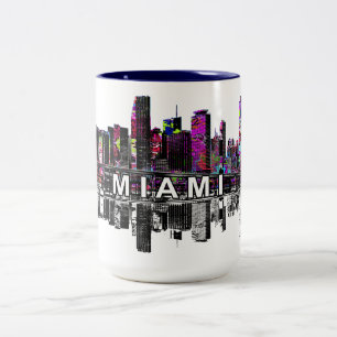 Caneca De Café Em Dois Tons Miami, Flórida em grafite