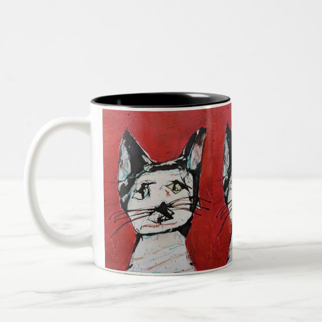 Caneca De Café Em Dois Tons Miau (Esquerda)