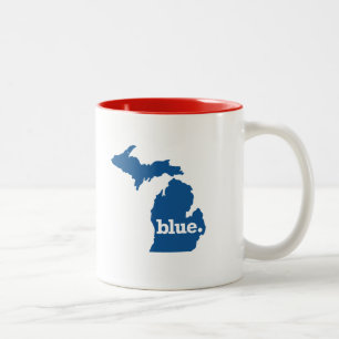 CANECA DE CAFÉ EM DOIS TONS MICHIGAN ESTADO AZUL