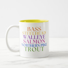 Caneca De Café Em Dois Tons Michigan Fishing Rainbow Text Fisherwoman Mug