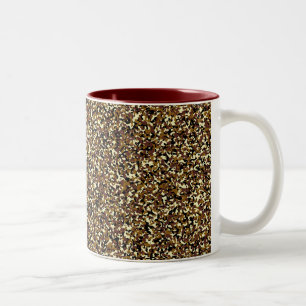 Caneca De Café Em Dois Tons Micro Brown Camo Pattern Mug