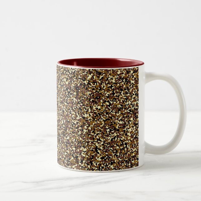 Caneca De Café Em Dois Tons Micro Brown Camo Pattern Mug (Direita)