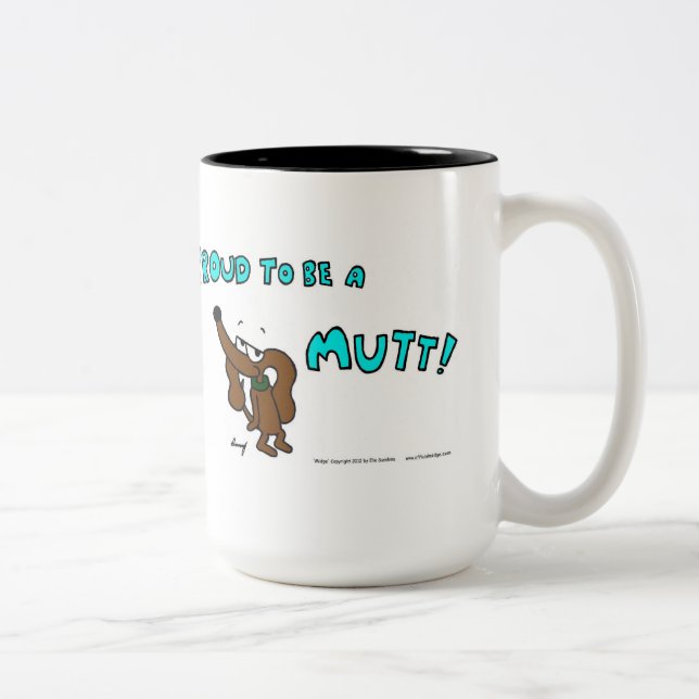 Caneca De Café Em Dois Tons Midge ORGULHOSA EM SER UM MUTT Mug (Direita)