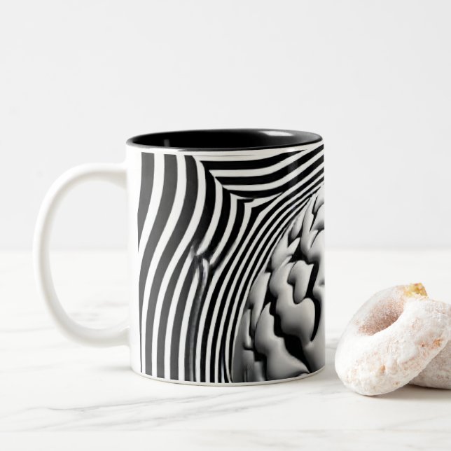 Caneca De Café Em Dois Tons Mídia hipnótica Maze (Com Donut)