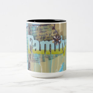 Caneca De Café Em Dois Tons Mídia mista da família