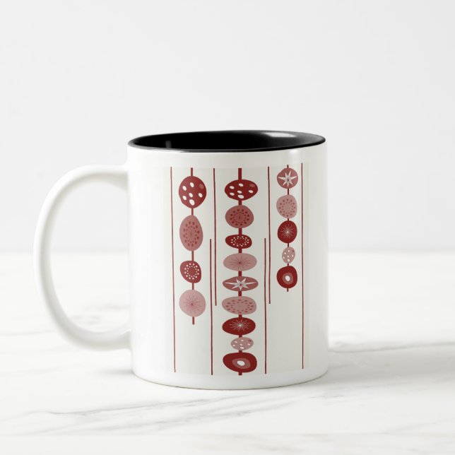 Caneca De Café Em Dois Tons MidMod Art 2.3 (Esquerda)