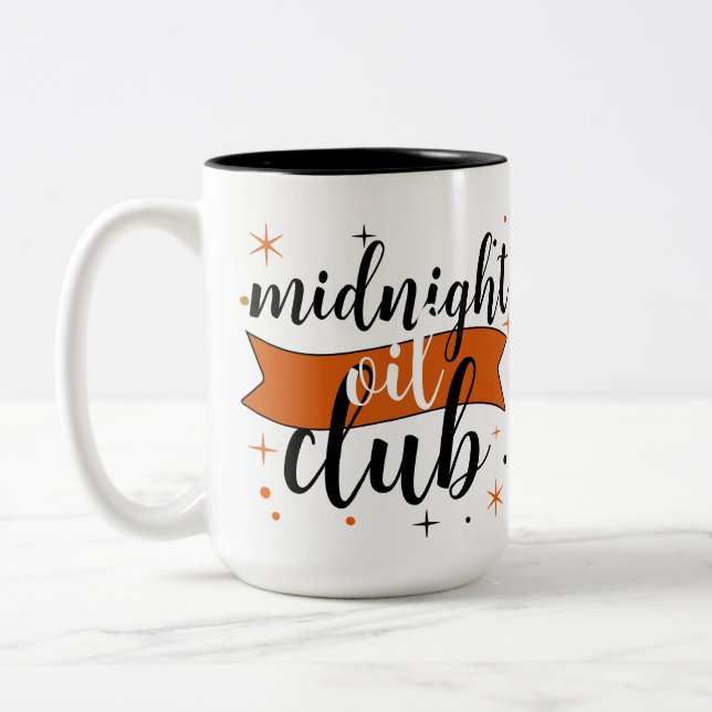 Caneca De Café Em Dois Tons Midnight Oil Club, Spooky Season Skull & Stars (Esquerda)