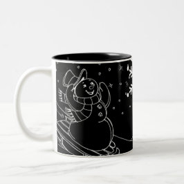 Caneca De Café Em Dois Tons Midnight Snowman