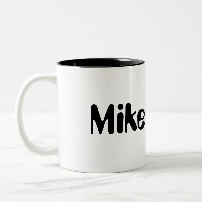 Caneca De Café Em Dois Tons Mike Personalised Mug (Esquerda)