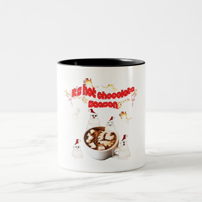 Caneca De Café Em Dois Tons Mikitiez blackfriday snowman hotchocolate red (Centro)