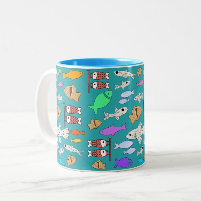 Caneca De Café Em Dois Tons Mikitiez venus sermaid no verão (Frente Esquerda)