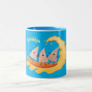 Caneca De Café Em Dois Tons Milhas de nachos, batatas fritas, canecas, surf