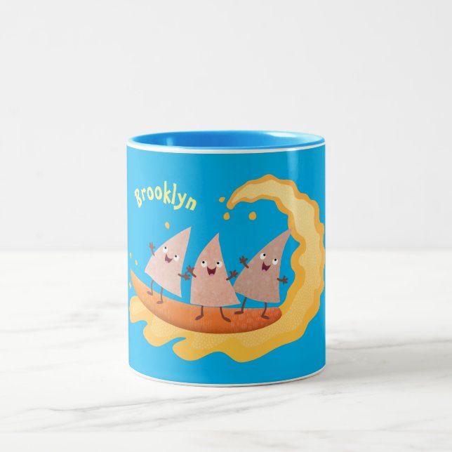 Caneca De Café Em Dois Tons Milhas de nachos, batatas fritas, canecas, surf (Centro)
