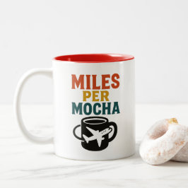 Caneca De Café Em Dois Tons Milhas Por Mocha - Viajantes Motivando Mug De Café