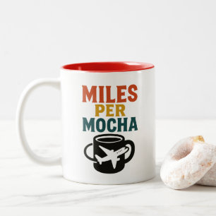 Caneca De Café Em Dois Tons Milhas Por Mocha - Viajantes Motivando Mug De Café