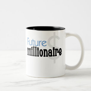 Caneca De Café Em Dois Tons Milionário futuro azul