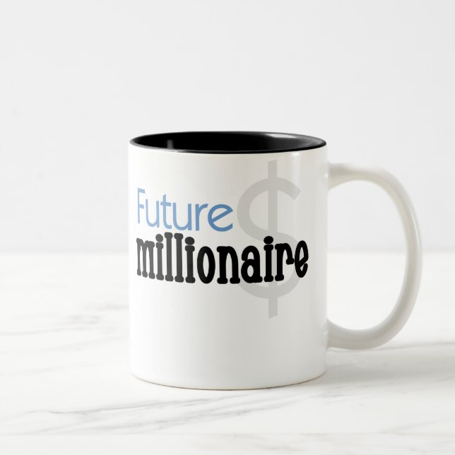 Caneca De Café Em Dois Tons Milionário futuro azul (Direita)