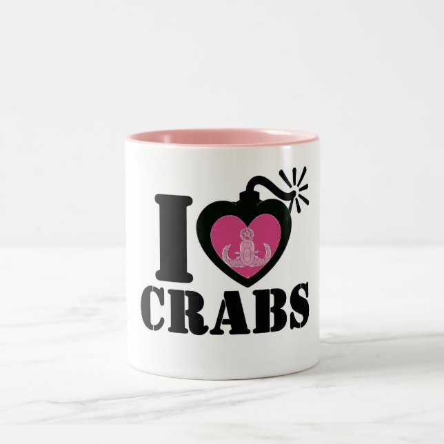 Caneca De Café Em Dois Tons Mim caranguejos do coração (Centro)