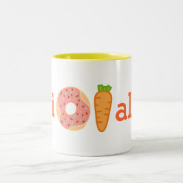 Caneca De Café Em Dois Tons Mim cenoura da rosquinha todo o copo engraçado