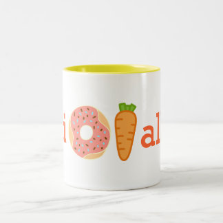 Caneca De Café Em Dois Tons Mim cenoura da rosquinha todo o copo engraçado