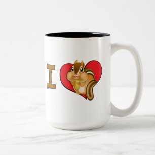 Caneca De Café Em Dois Tons Mim chipmunks do coração