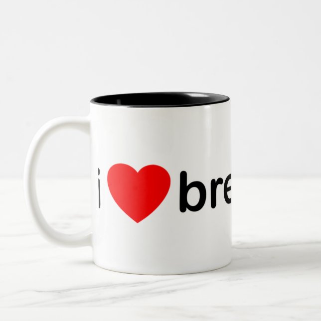 Caneca De Café Em Dois Tons Mim coração Breakbeat (Esquerda)