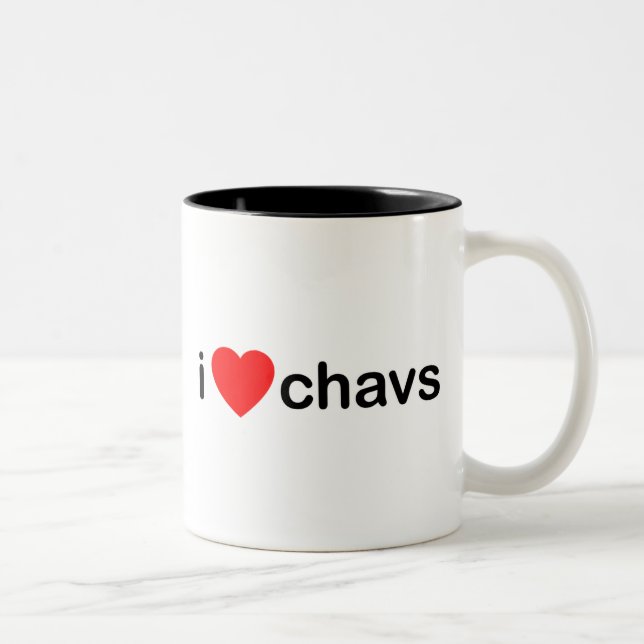 Caneca De Café Em Dois Tons Mim coração Chavs (Direita)