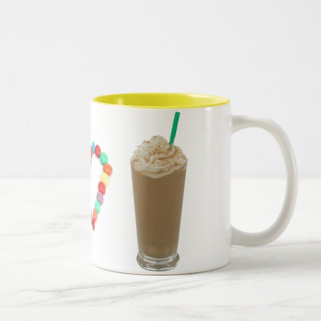 Caneca De Café Em Dois Tons Mim coração Frappuccinos (Direita)