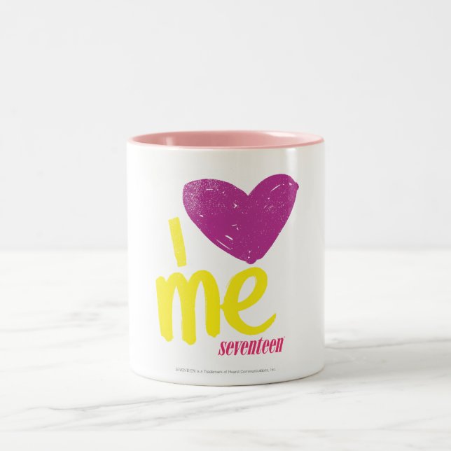 Caneca De Café Em Dois Tons Mim coração mim roxo/amarelo (Centro)