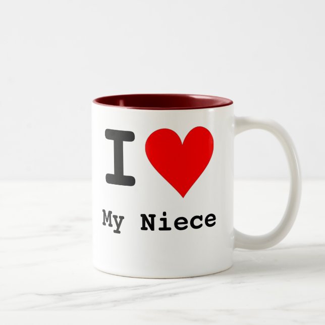 Caneca De Café Em Dois Tons Mim coração minha sobrinha (Direita)