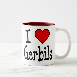 Caneca De Café Em Dois Tons Mim Gerbils do coração