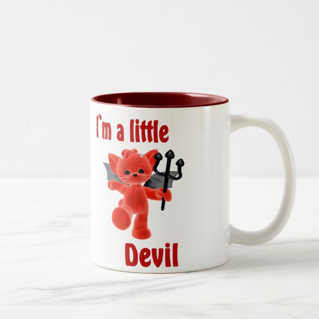 Caneca De Café Em Dois Tons Mim ` m um diabo pequeno (Direita)