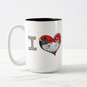 Caneca De Café Em Dois Tons Mim ratos do coração