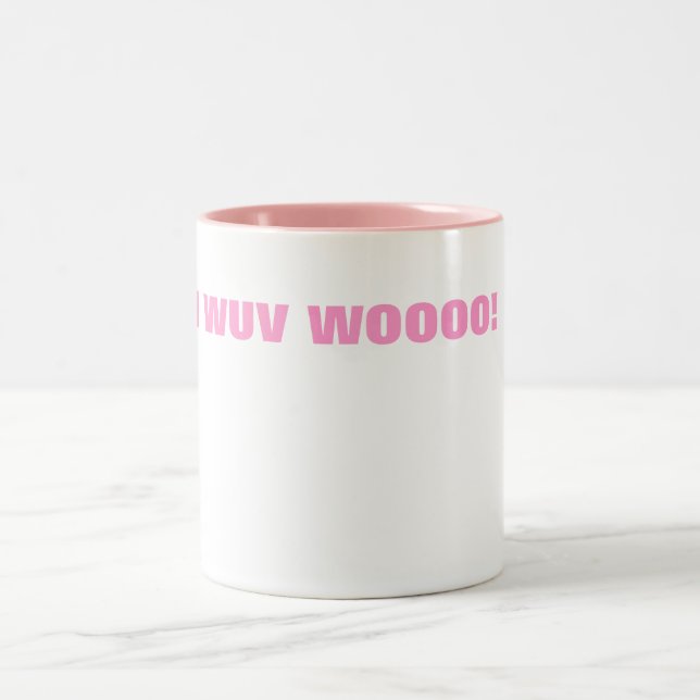 CANECA DE CAFÉ EM DOIS TONS MIM WUV WOOOO! (Centro)
