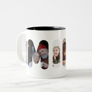 Caneca De Café Em Dois Tons Mimi Colagem de Fotos Personalizada Avó