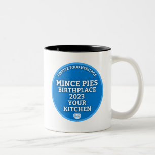 Caneca De Café Em Dois Tons Mince Pies Birthplace - Placa Azul