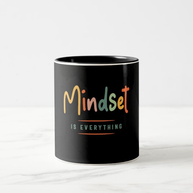Caneca De Café Em Dois Tons Mindset é tudo - Inspirador (Centro)