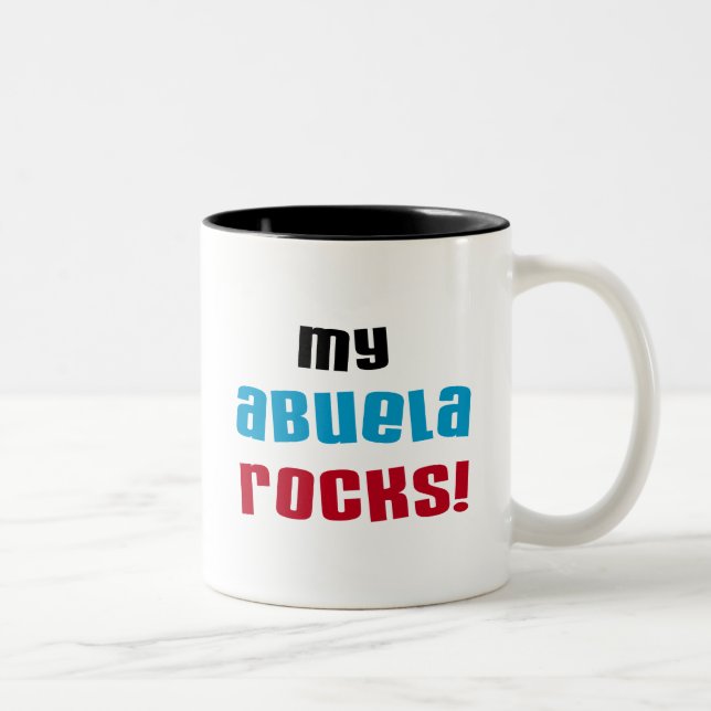 Caneca De Café Em Dois Tons Minha Abuela Rocks T-shirts e presentes (Direita)