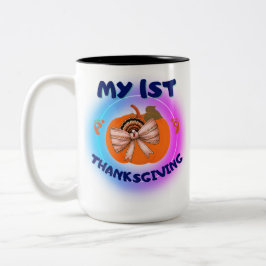 Caneca De Café Em Dois Tons Minha Ação de Graças de 1rua - Peru Coquette na Ba