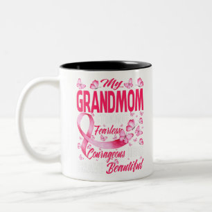 Caneca De Café Em Dois Tons Minha avó, Cancer de frita rosa, guerreira