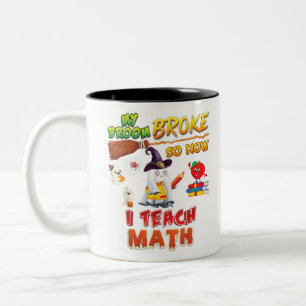 Caneca De Café Em Dois Tons Minha Broom Quebrou Então Agora Ensino Fantasma De