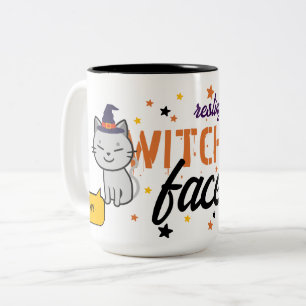 Caneca De Café Em Dois Tons Minha Cara de Bruxa Relaxada É Fofa Estrelas, Ga