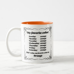 Caneca De Café Em Dois Tons Minha cor favorita é laranja