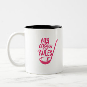 Caneca De Café Em Dois Tons Minha cozinha minhas regras a cor rosa