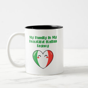 Caneca De Café Em Dois Tons Minha Família Meu Belo Legado Italiano Orgulho